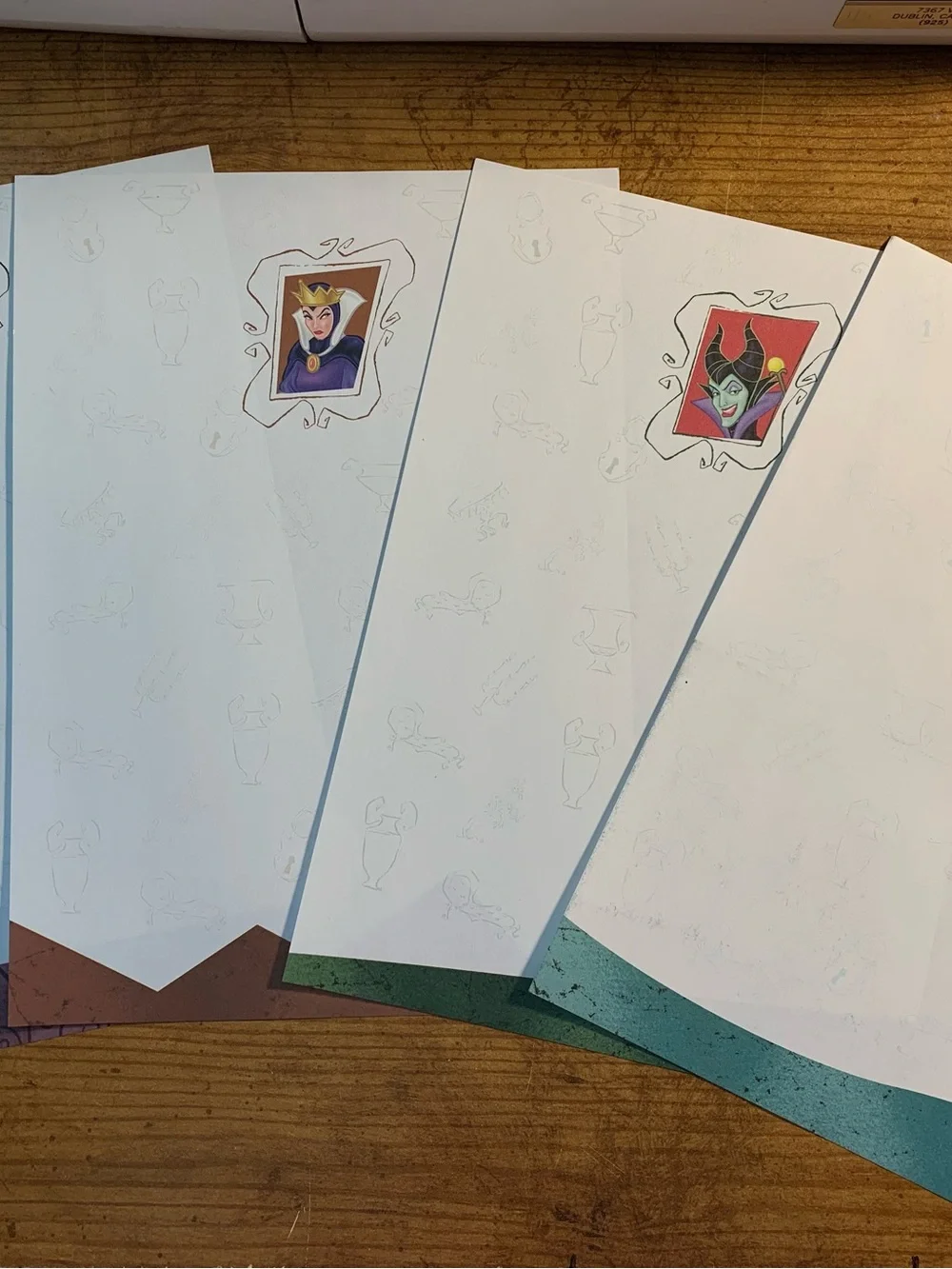 Vintage Disney Store Villains Evil Queen Malificent Stationery Set